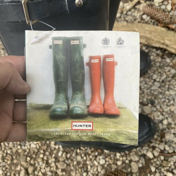 HUNTER BLUE TALL RUBBER WELLIES RAIN MUD BOOTS 8 - Picture 3 of 9